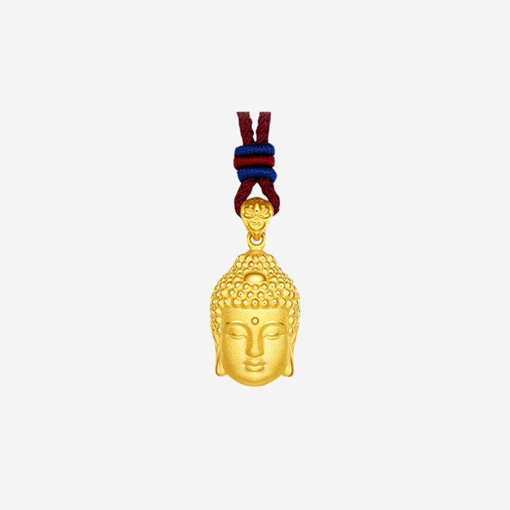 24K Gold  Buddha Head Pendant