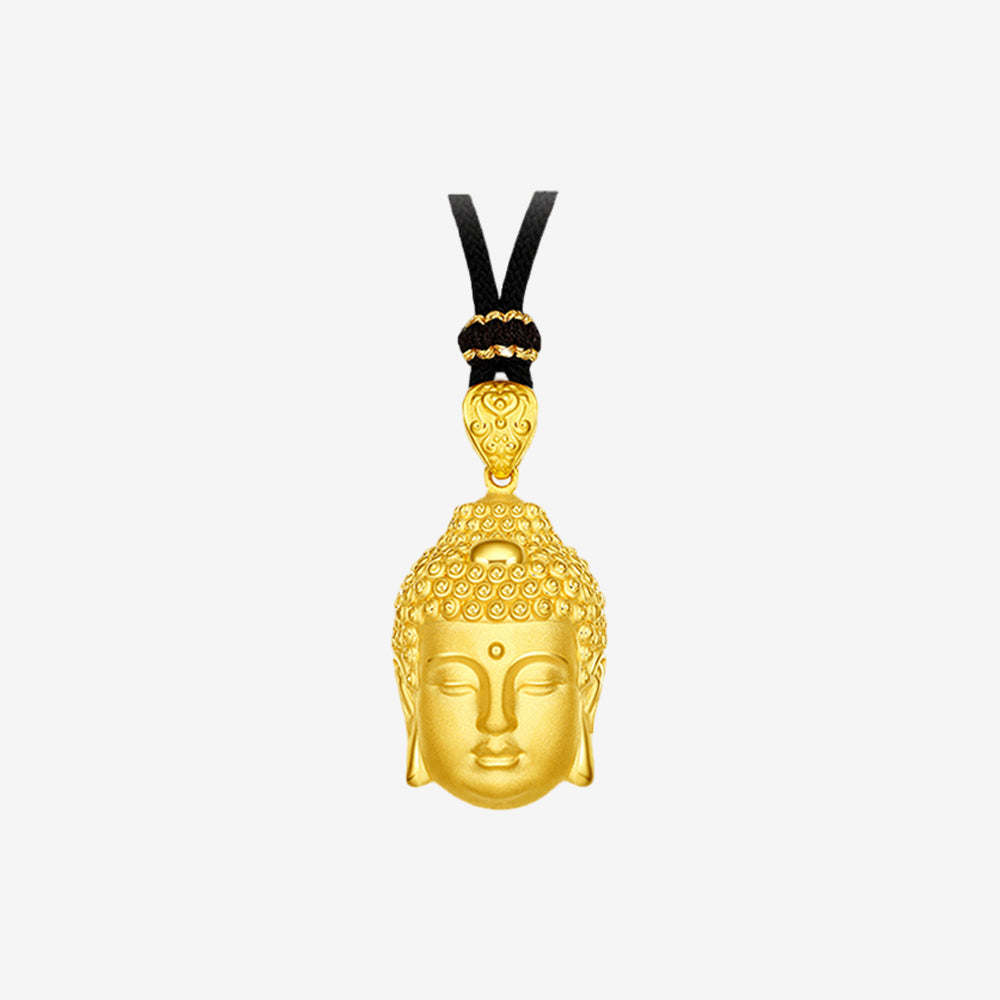 24K Gold  Buddha Head Pendant