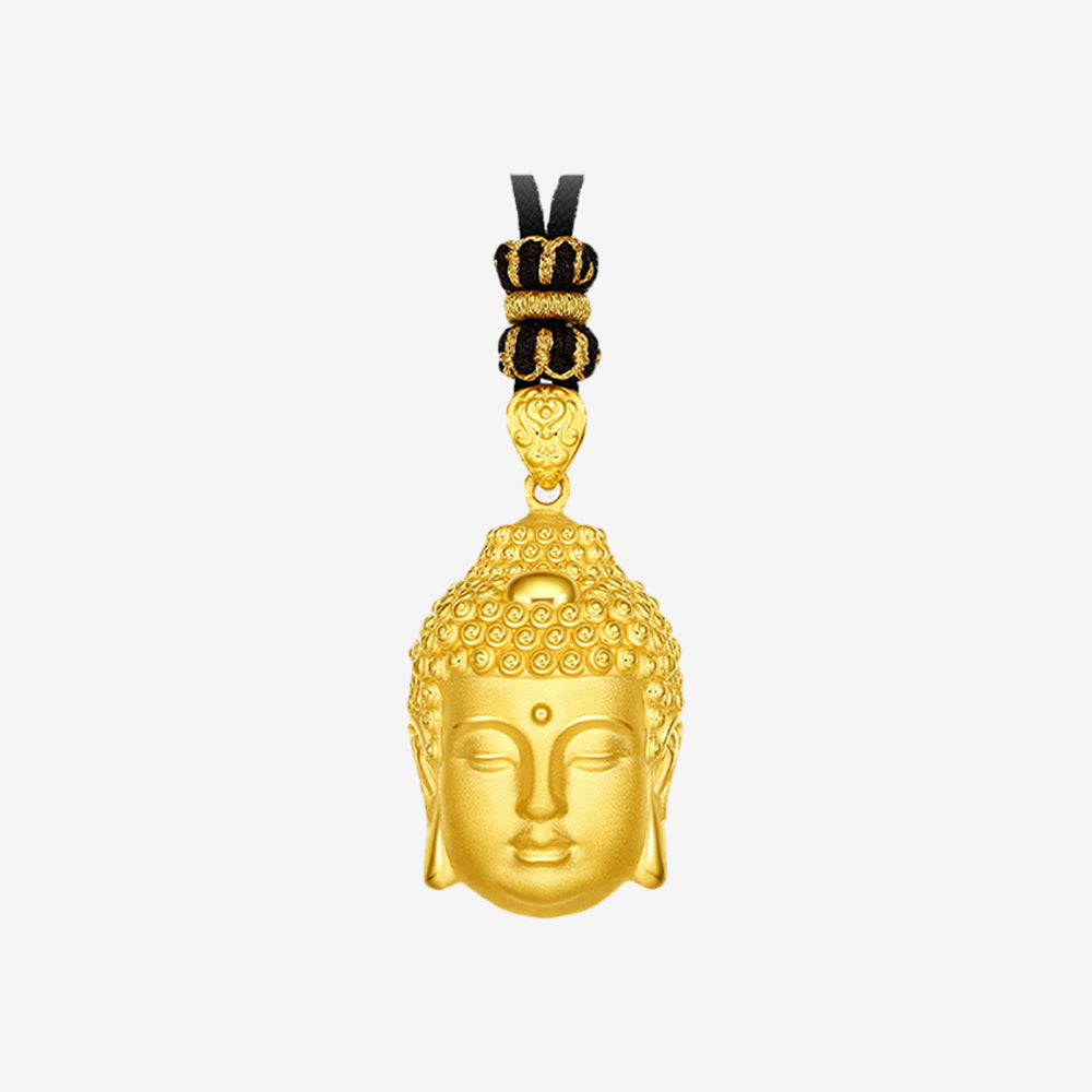 24K Gold  Buddha Head Pendant