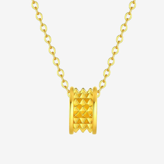 24K Gold Single Barrel Daily Fashion Necklace Pendant