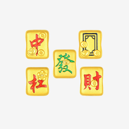 24K Gold Mahjong Majiang Charm Bracelet