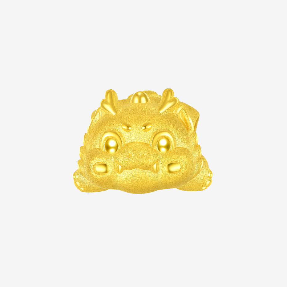 24K Gold Zodiac Animal Happy Dragon Charm