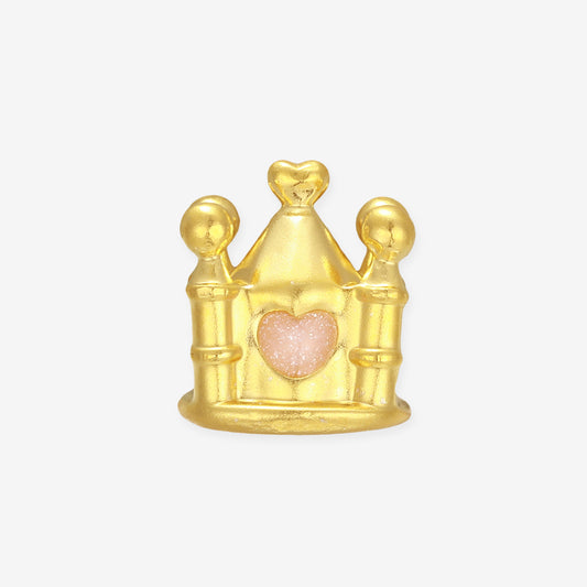 24K Gold Enamel Sweet Castle Charm