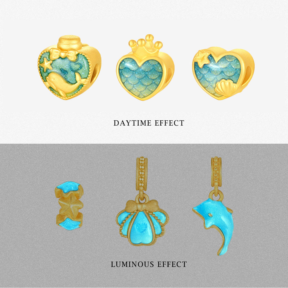 First Series 24K Gold Luminous Enamel Ocean Legend Charm Set