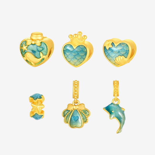 First Series 24K Gold Luminous Enamel Ocean Legend Charm Set