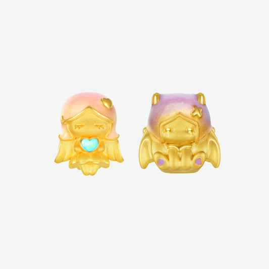 First Series 24K Gold Luminous Enamel God and Evil Charm Set