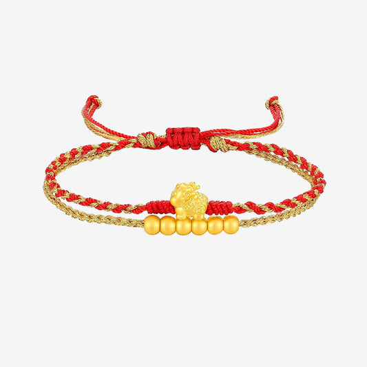 [Pre-sale] 24K Gold Lucky Pixiu Double-Layer Braided Bracelet