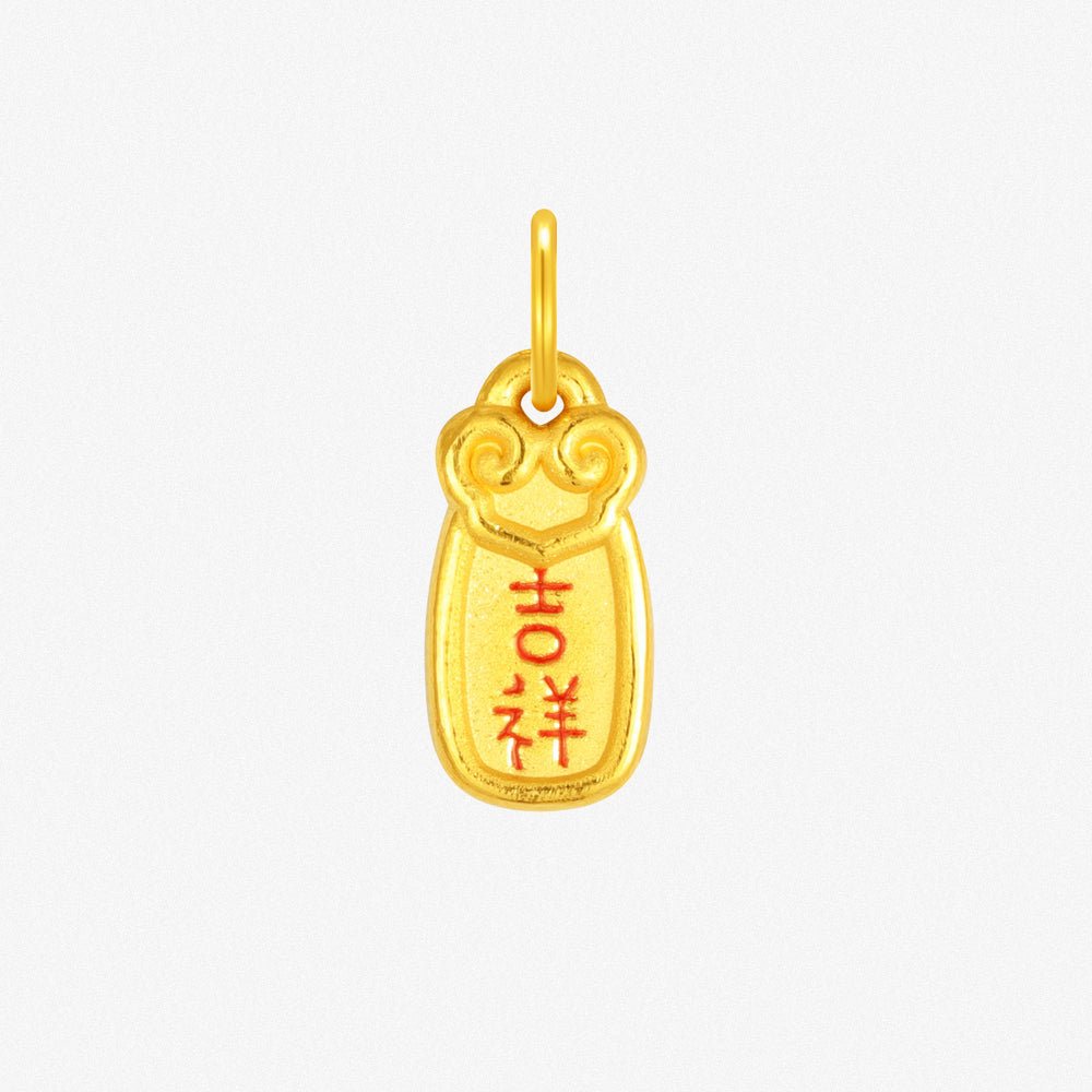 Wonderful Equation Series 24K Gold Auspicious Dangle Charm