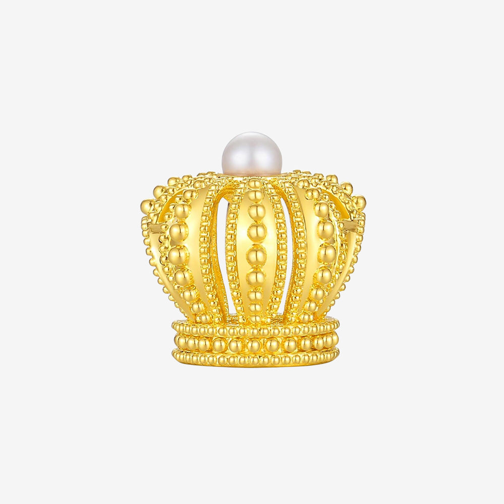 24K Gold Pearl Sweet Princess Crown Charm Set