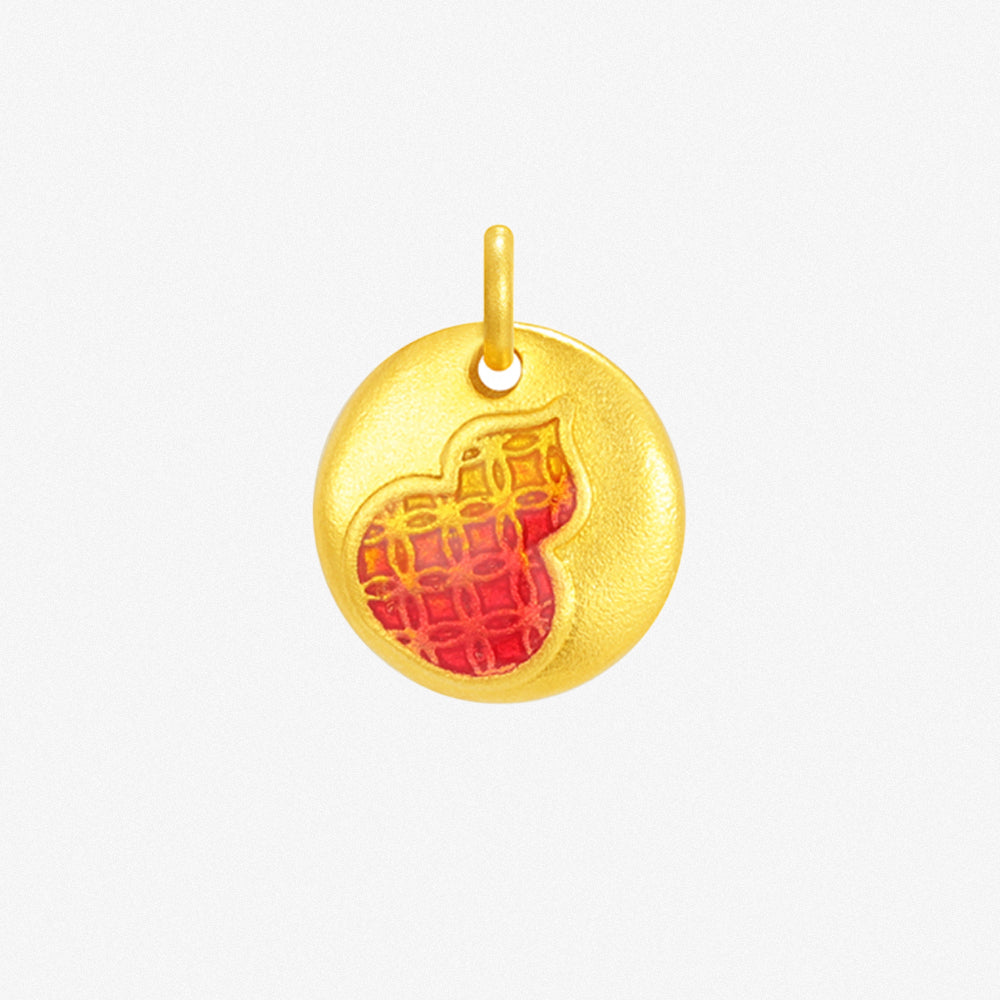 Wonderful Equation Series 24K Gold Fortune Gourd Dangle Charm