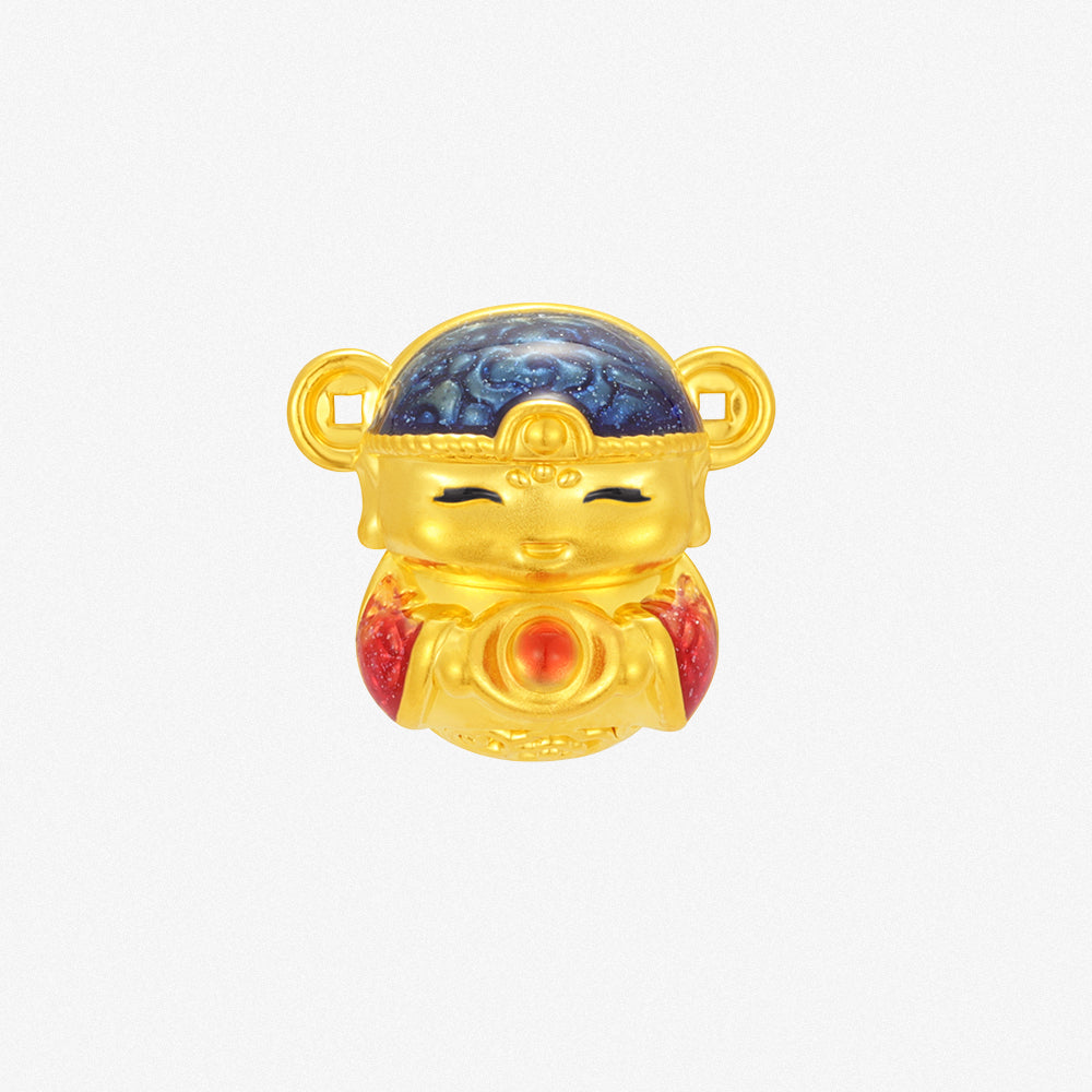 Wonderful Equation Series 24K Gold Cute God of Wealth Charm