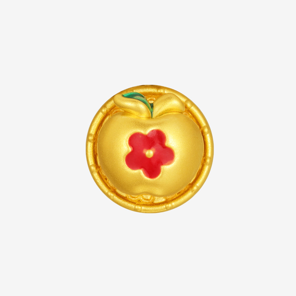 24K Gold Rotatable Apple Charm