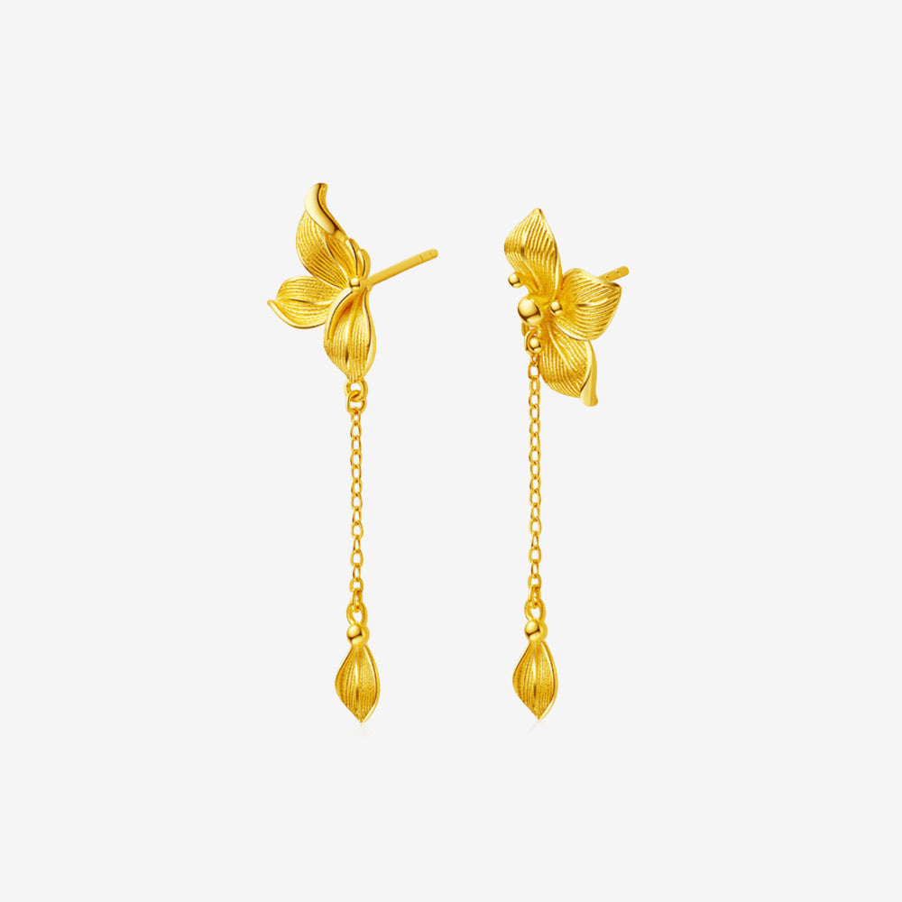 Happy Flower Wedding Series 24K Gold Flower Butterfly Jewelry Set