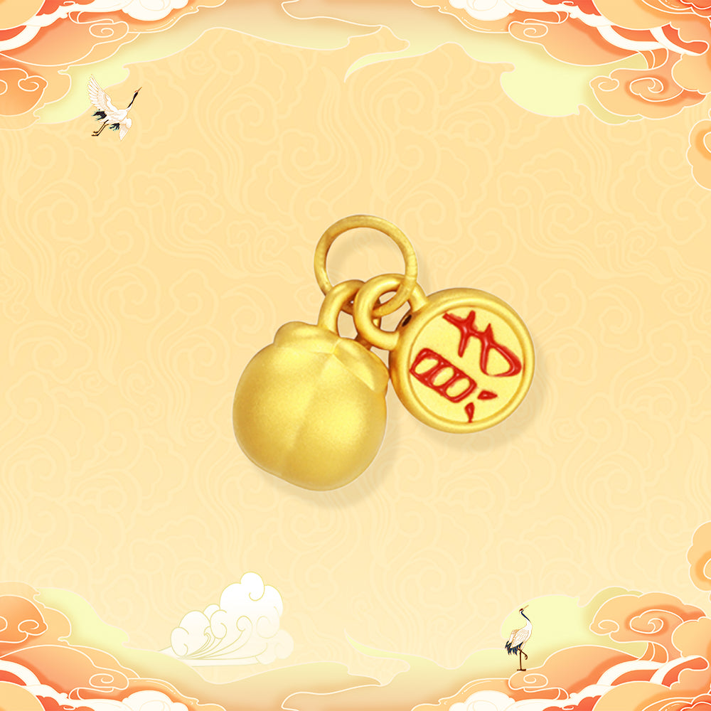 Wonderful Equation Series 24K Gold Wealth Persimmon Charm