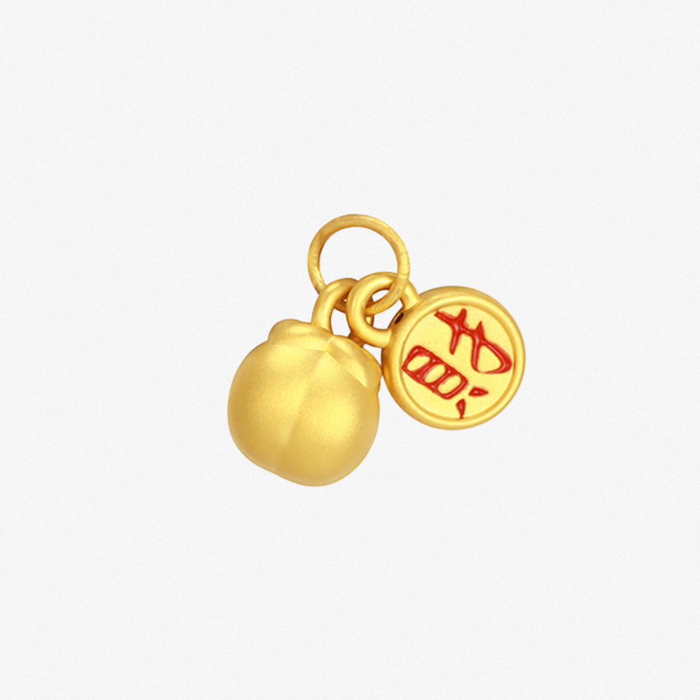 Wonderful Equation Series 24K Gold Wealth Persimmon Charm