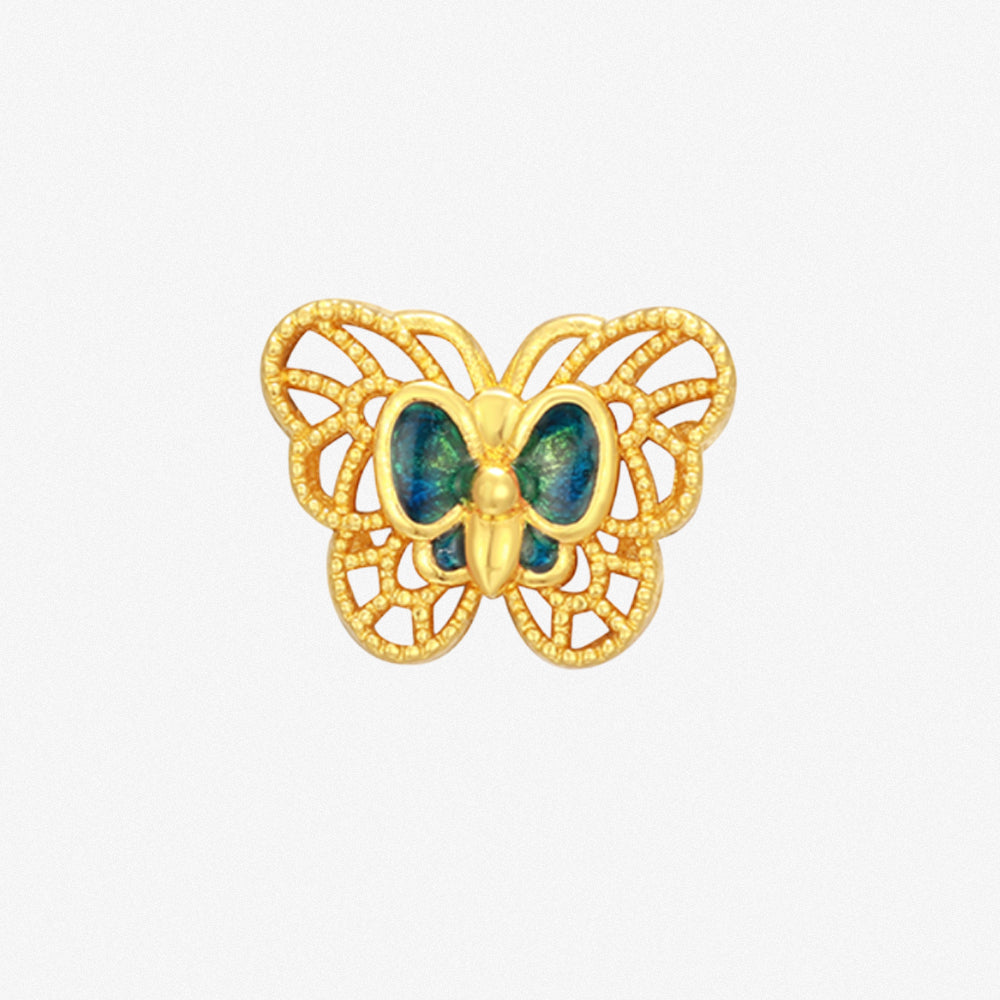 Wonderful Equation Series 24K Gold Filigree Butterfly Charm