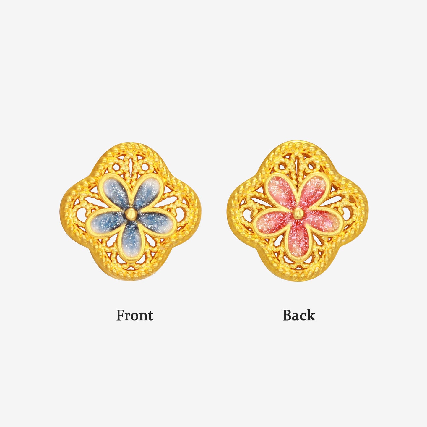 24K Gold Au999 Pure Gold Charms KID Enamel