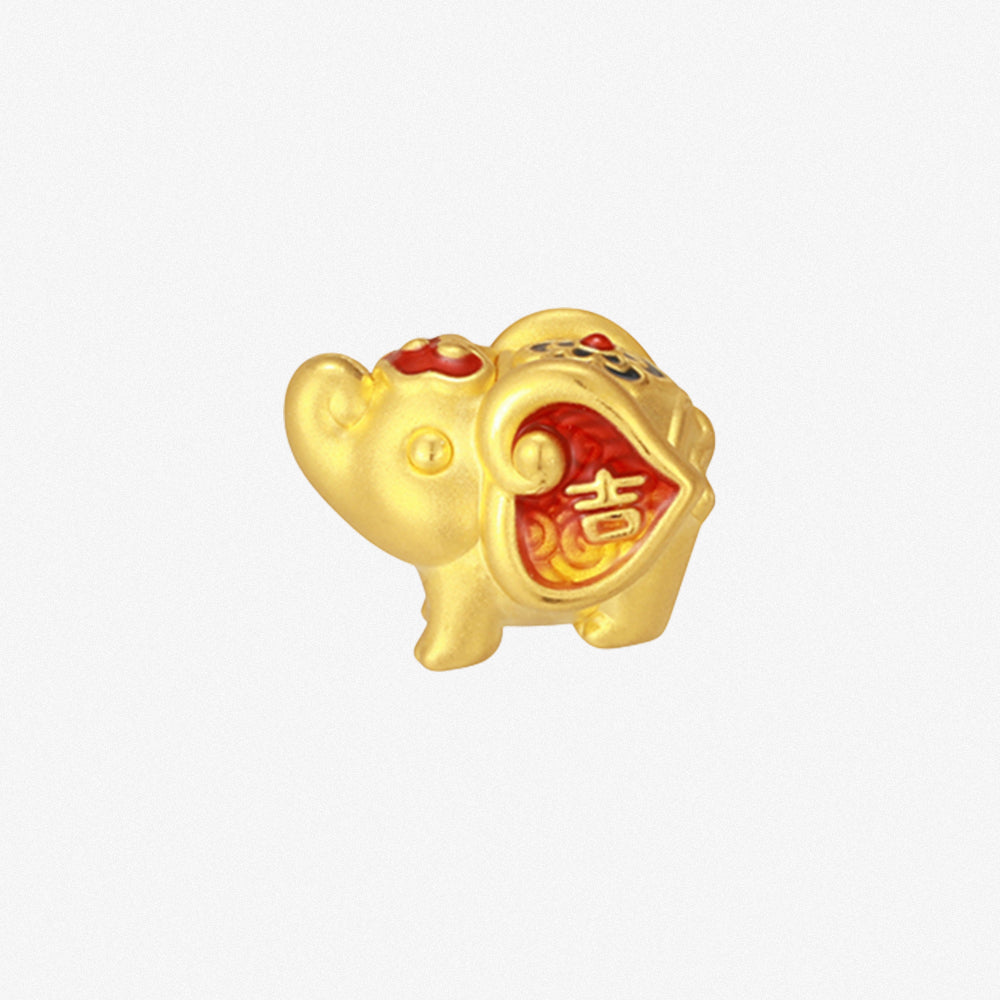 Wonderful Equation Series 24K Gold Auspicious Elephant Charm