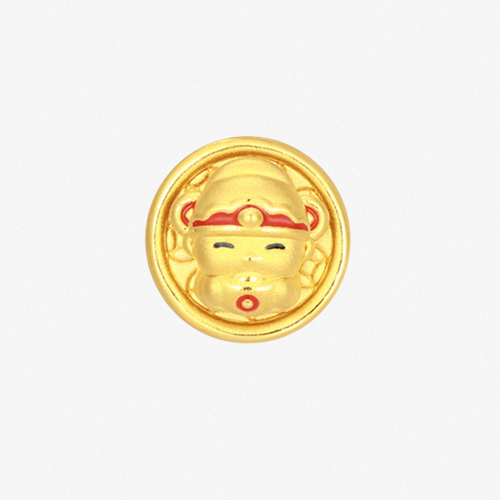 Wonderful Equation Series 24K Gold Rotatable God of Fortune Charm