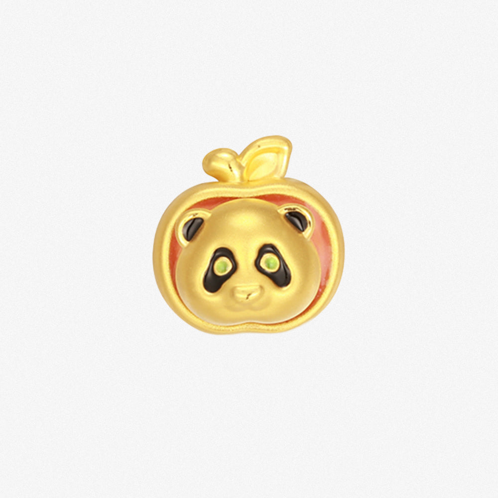 Wonderful Equation Series 24K Gold Apple Panda Charm