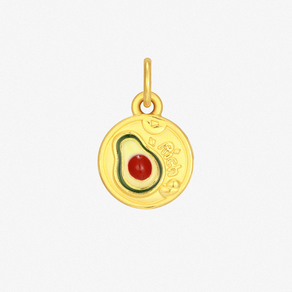 Wonderful Equation Series 24K Gold Fortune Avocado Dangle Charm