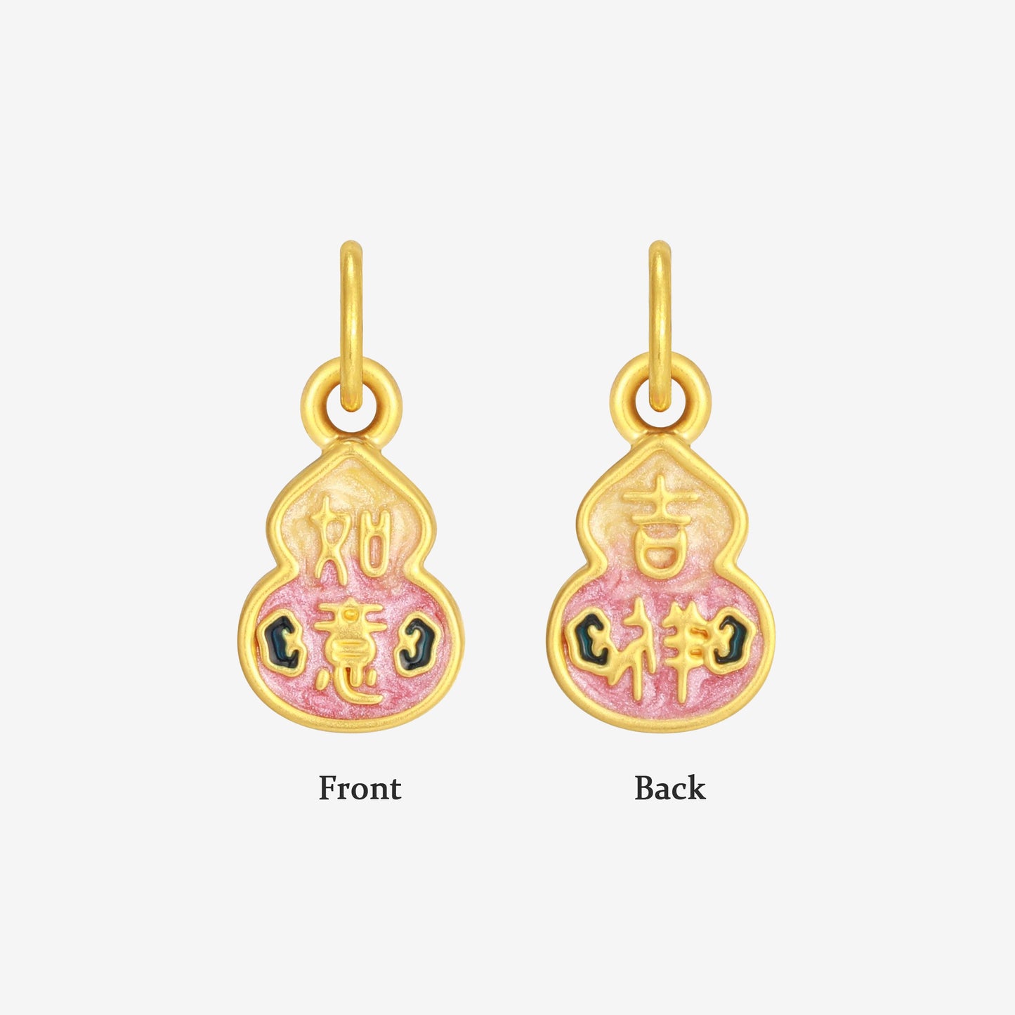 Children's Series 24K Gold Pink Hulu Gourd Dangle Charm