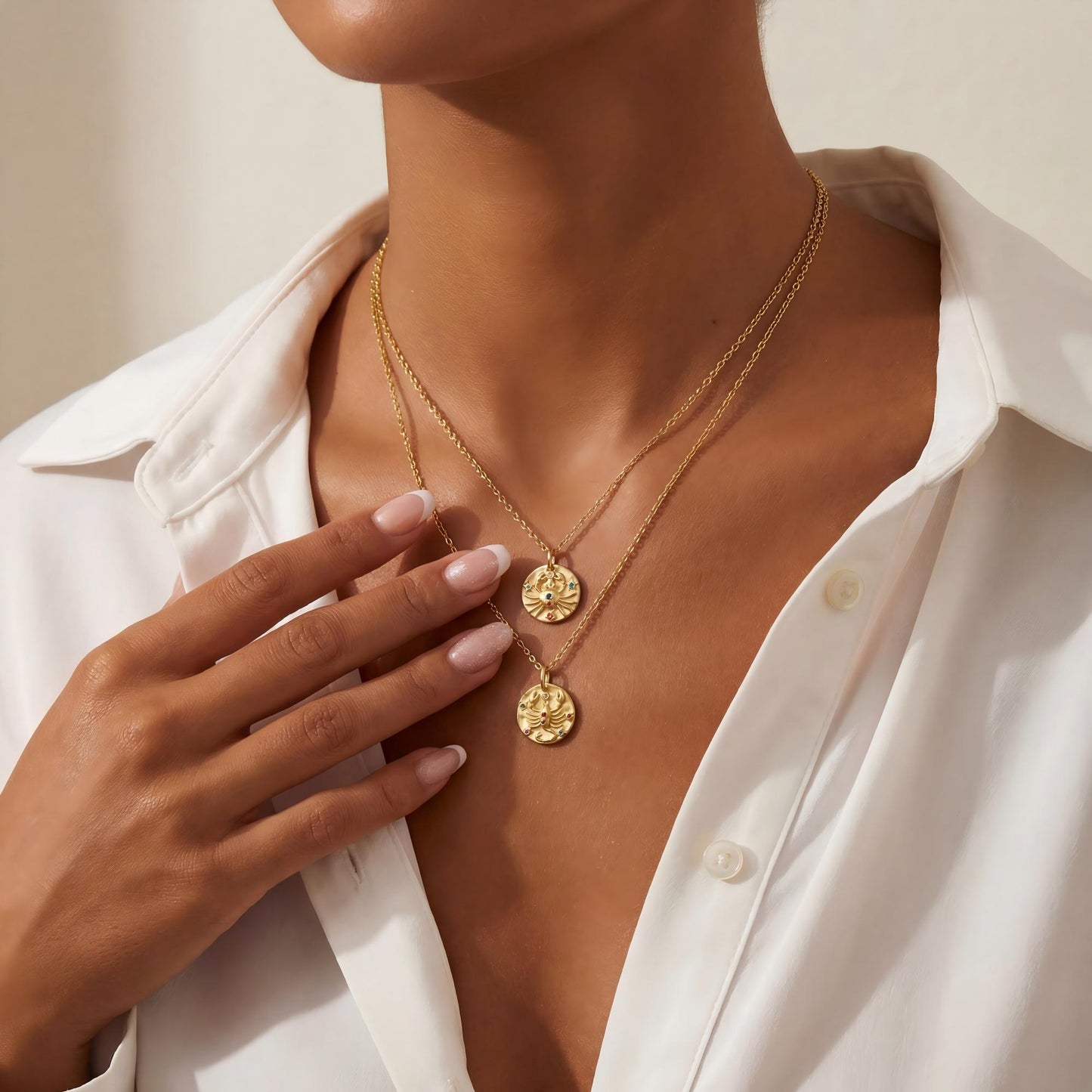 Gold Plated Silver Vintage Twelve Constellations Zodiac Signs Necklace