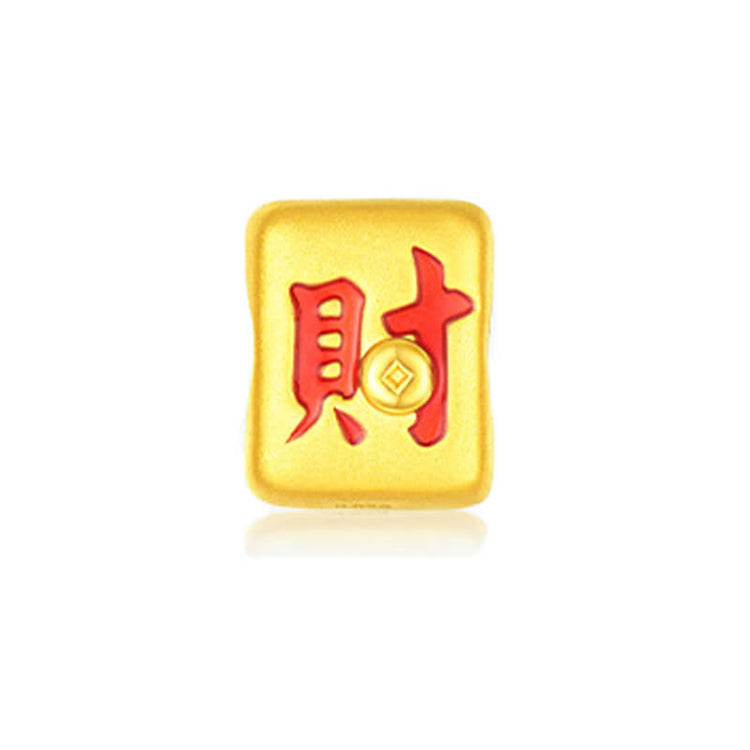 24K Gold Mahjong Majiang Charm Bracelet