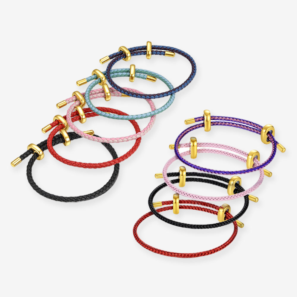 DIY Colorful Adjustable Braided Bracelet for Charm