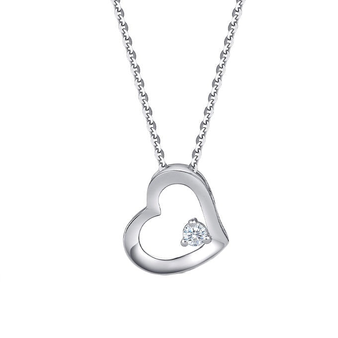 18K Gold Diamond Heart Necklace Pendant