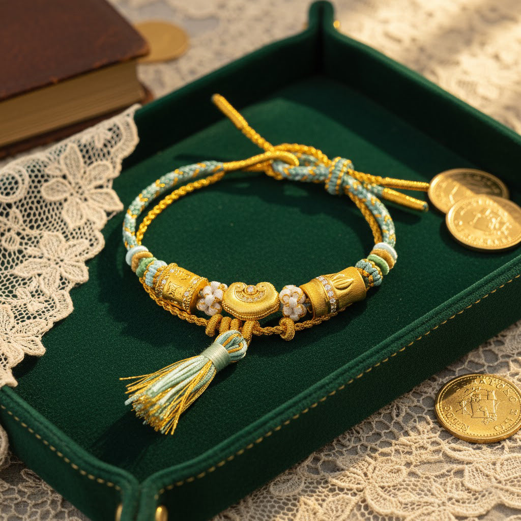 Chinese Cultural Relics Series 24K Gold Diamond Blessing Charm